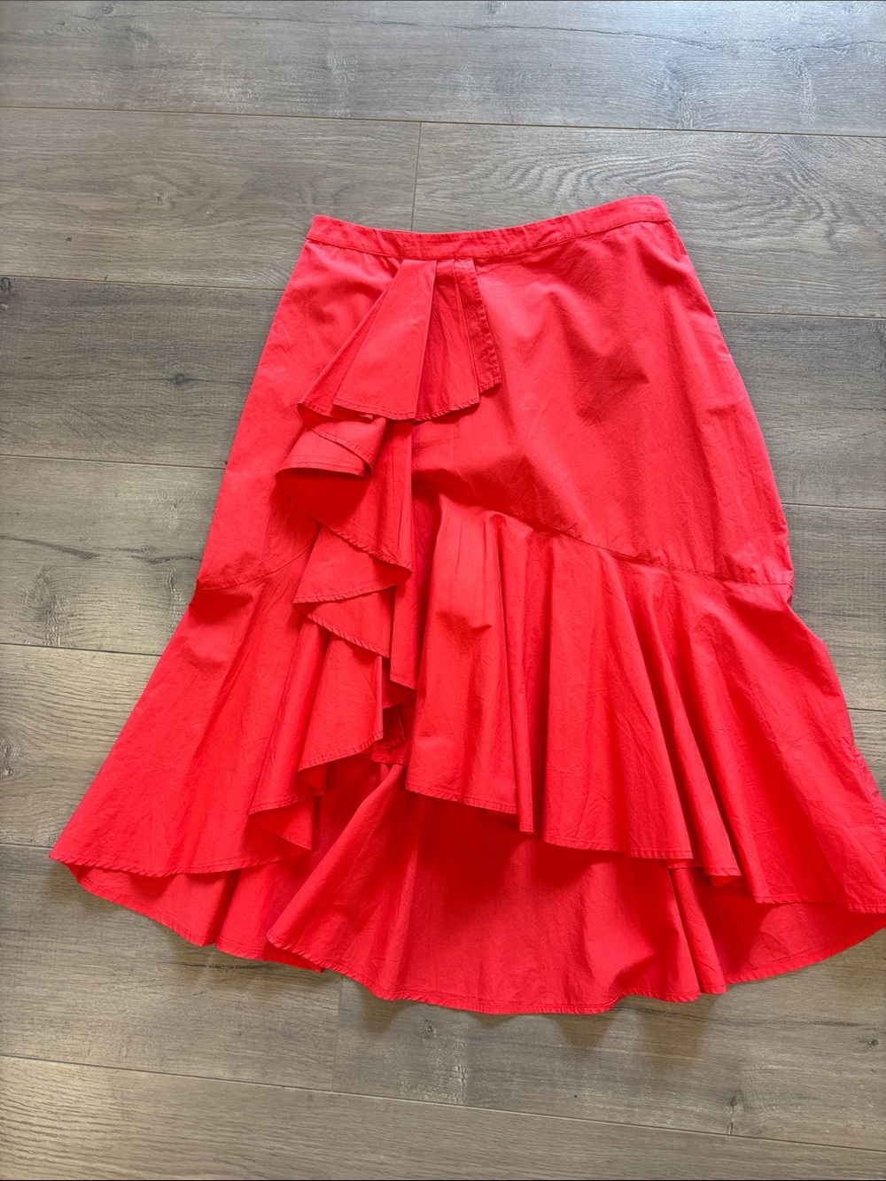 Joie Ruffle poplin Salsa midi High-Low Skirt - Picture 2 of 6